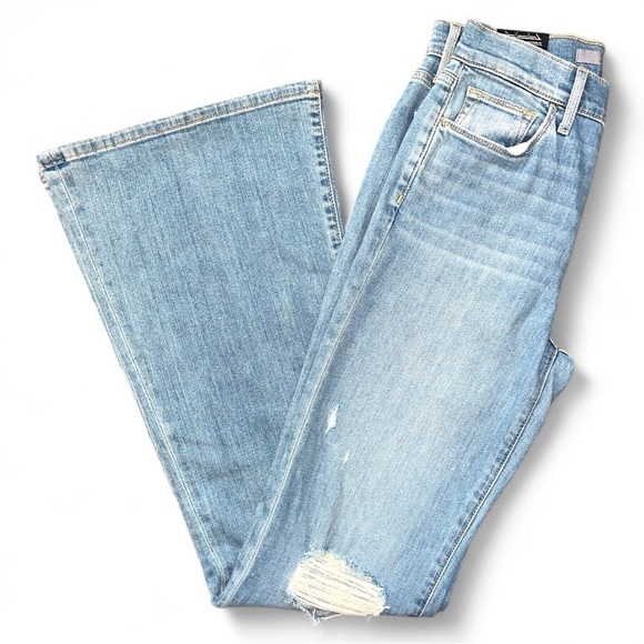 Joe's Jeans Denim - Joe's Jeans Long Neha High Rise Flare Jeans Women 25 Ripped Light Wash Stretch